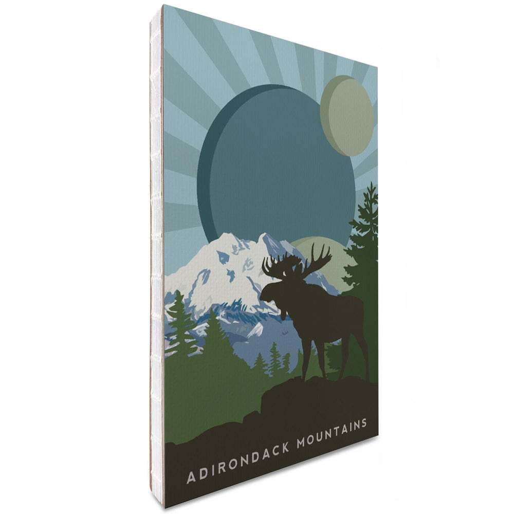 Lined 6x9 Journal, Adirondack Mountains, Moose Silhouette, Lay Flat, 193 Pages, FSC paper Home Lantern Press