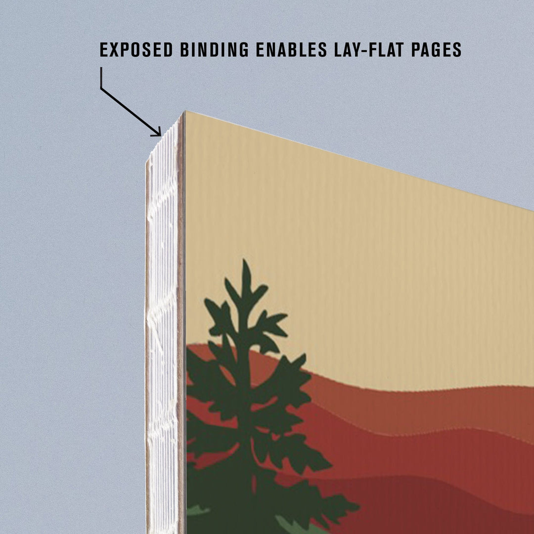 Lined 6x9 Journal, Adirondack Mountains, New York, Black Bear and Cub, Lay Flat, 193 Pages, FSC paper Home Lantern Press