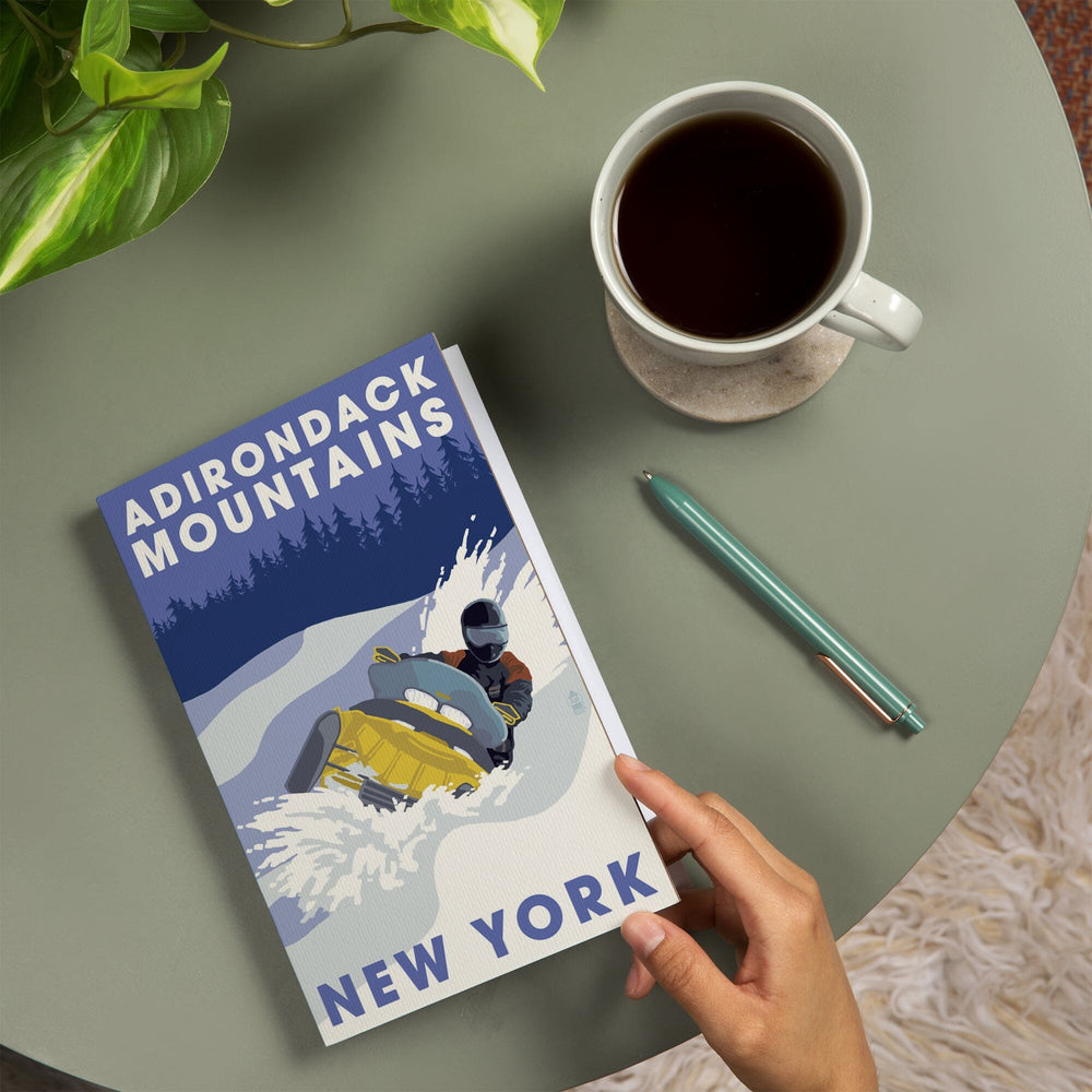 Lined 6x9 Journal, Adirondack Mountains, New York, Snowmobile Scene, Lay Flat, 193 Pages, FSC paper Home Lantern Press
