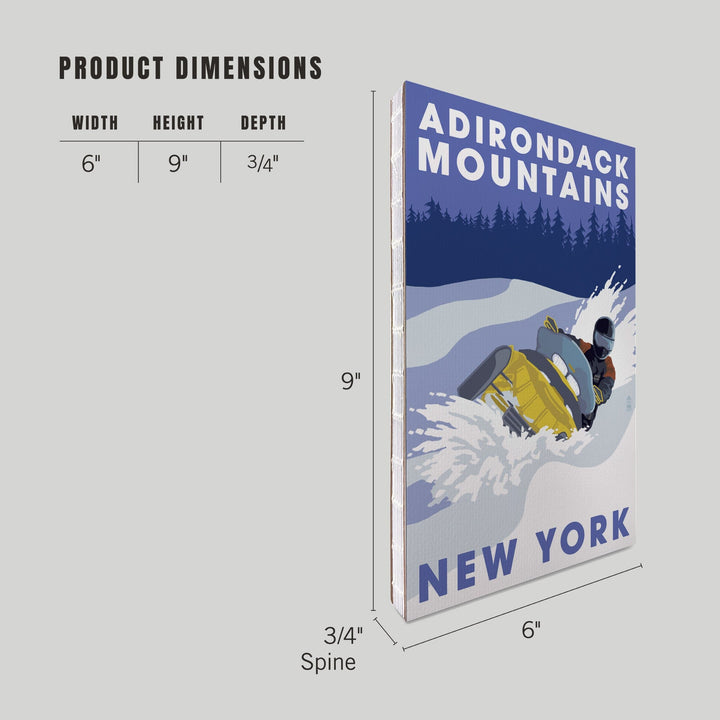 Lined 6x9 Journal, Adirondack Mountains, New York, Snowmobile Scene, Lay Flat, 193 Pages, FSC paper Home Lantern Press