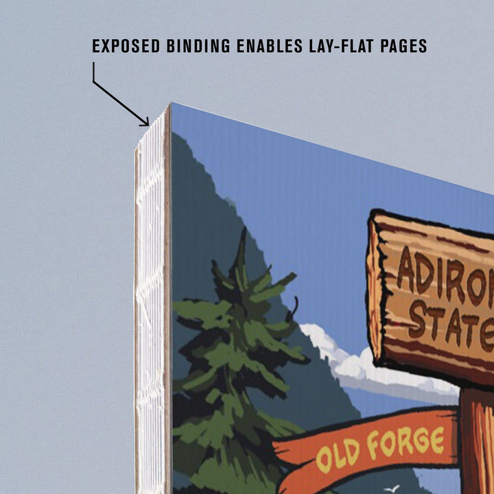 Lined 6x9 Journal, Adirondack State Park, New York, Destination Signpost, Lay Flat, 193 Pages, FSC paper Home Lantern Press