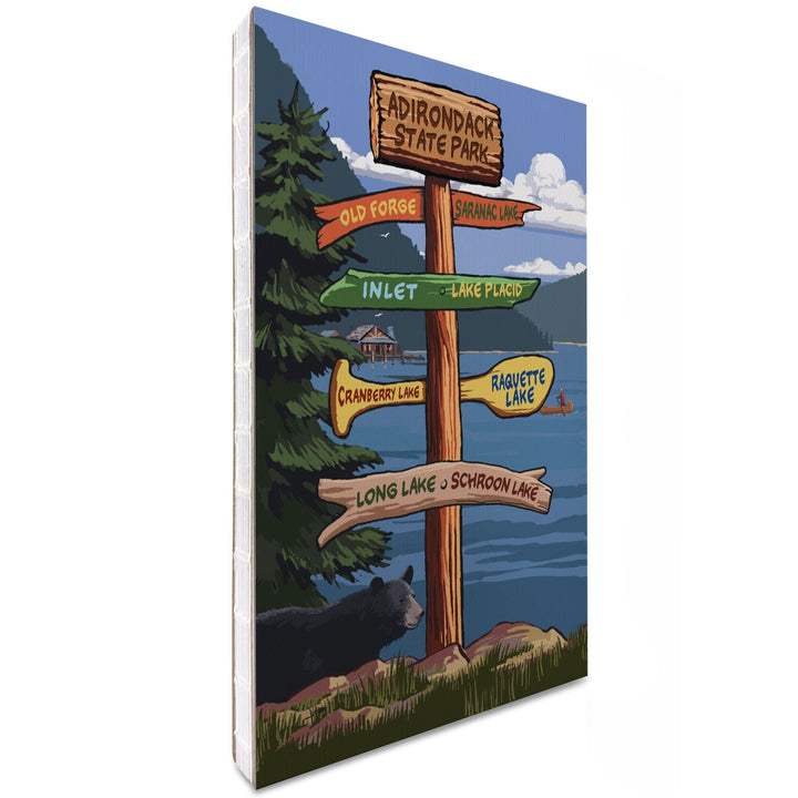 Lined 6x9 Journal, Adirondack State Park, New York, Destination Signpost, Lay Flat, 193 Pages, FSC paper Home Lantern Press