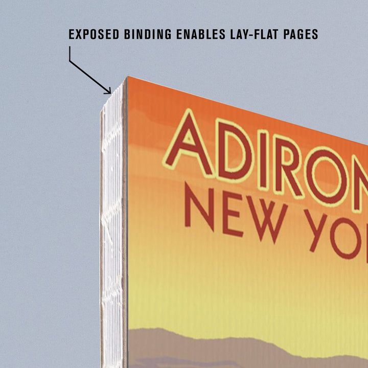 Lined 6x9 Journal, Adirondacks, New York, Canoe Scene, Lay Flat, 193 Pages, FSC paper Home Lantern Press