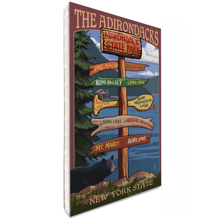 Lined 6x9 Journal, Adirondacks, New York, Destination Signpost, Lay Flat, 193 Pages, FSC paper Home Lantern Press