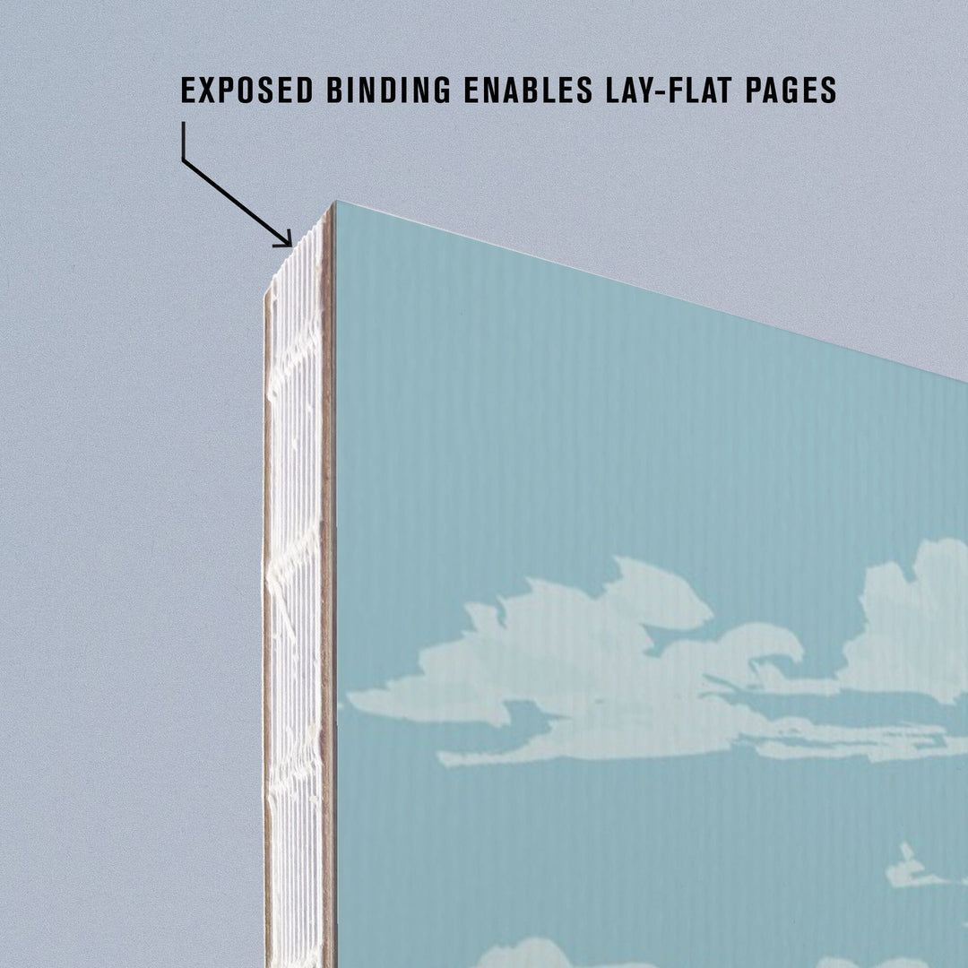 Lined 6x9 Journal, Adirondacks, New York, Hiker on Mountain, Lay Flat, 193 Pages, FSC paper Home Lantern Press