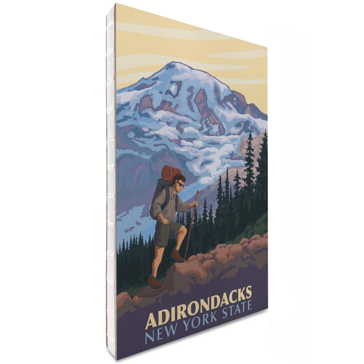 Lined 6x9 Journal, Adirondacks, New York, Hikers and Mountain, Lay Flat, 193 Pages, FSC paper Home Lantern Press