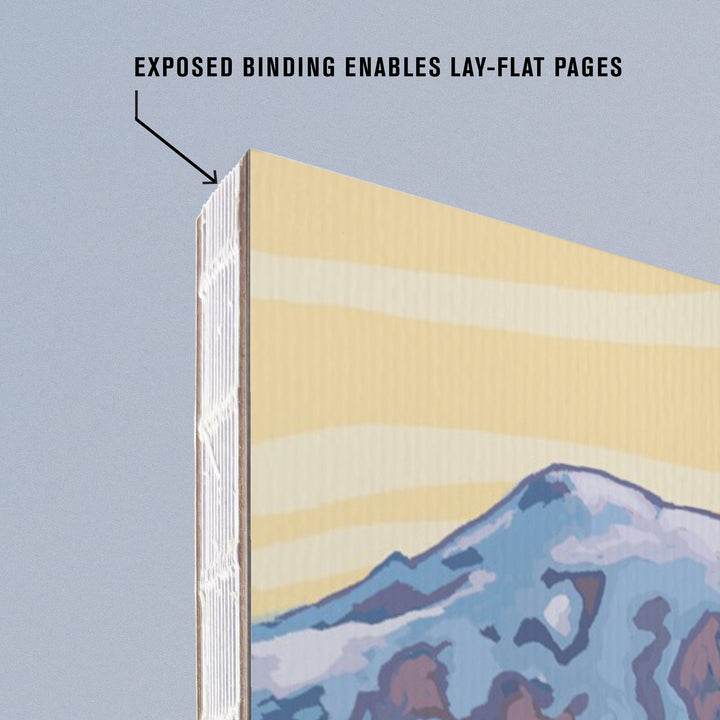 Lined 6x9 Journal, Adirondacks, New York, Hikers and Mountain, Lay Flat, 193 Pages, FSC paper Home Lantern Press