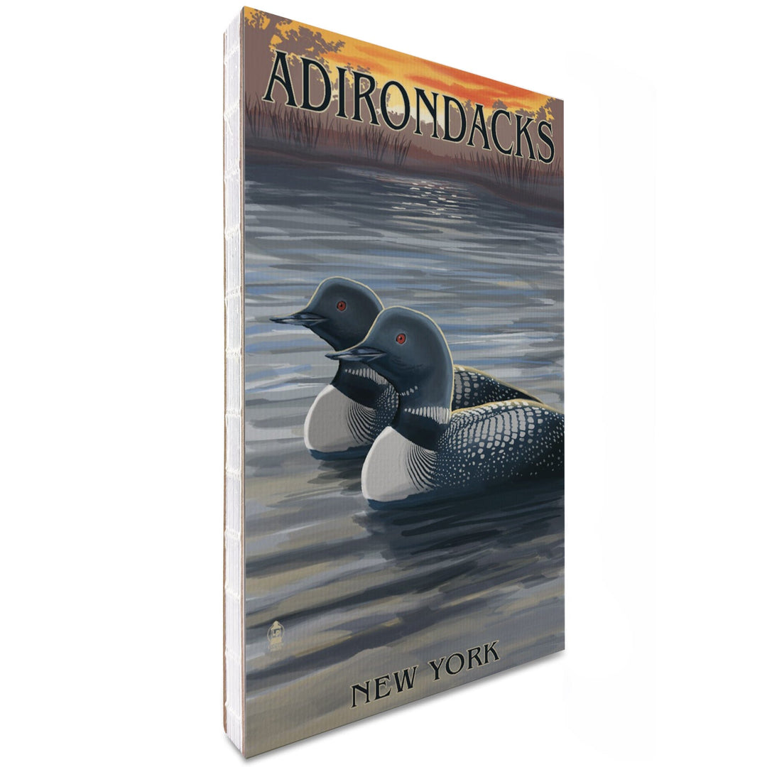 Lined 6x9 Journal, Adirondacks, New York, Loons at Sunset, Lay Flat, 193 Pages, FSC paper Home Lantern Press