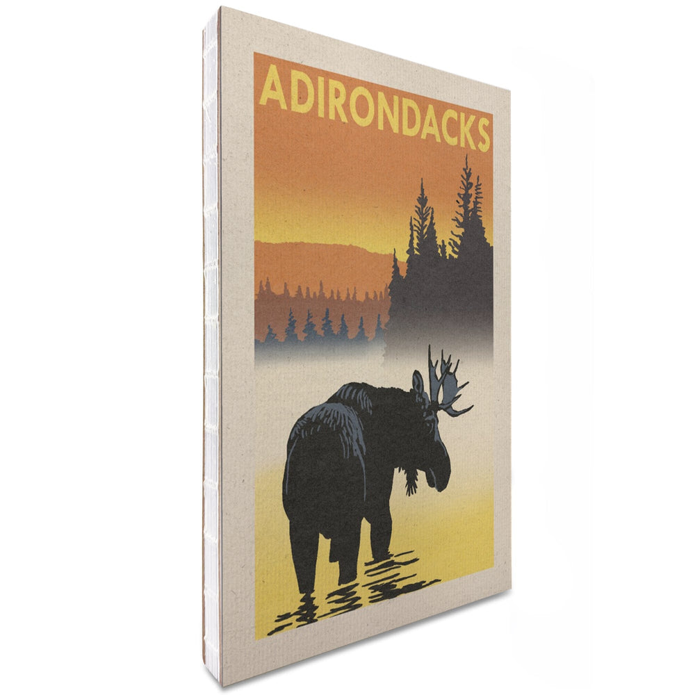 Lined 6x9 Journal, Adirondacks, New York, Moose at Dawn, Lay Flat, 193 Pages, FSC paper Home Lantern Press