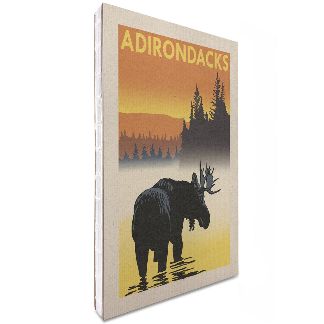 Lined 6x9 Journal, Adirondacks, New York, Moose at Dawn, Lay Flat, 193 Pages, FSC paper Home Lantern Press