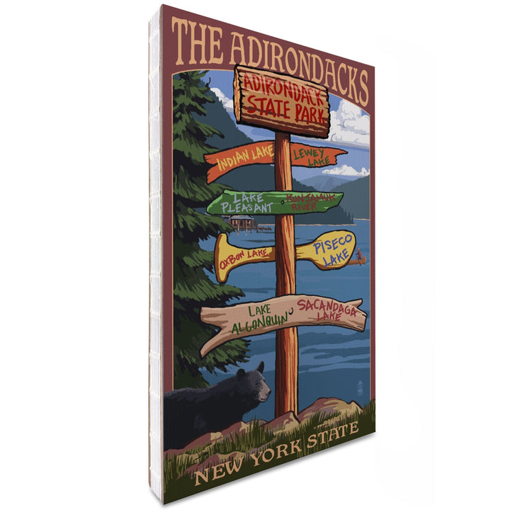 Lined 6x9 Journal, Adirondacks State Park, New York, Destination Signpost, Lay Flat, 193 Pages, FSC paper Home Lantern Press