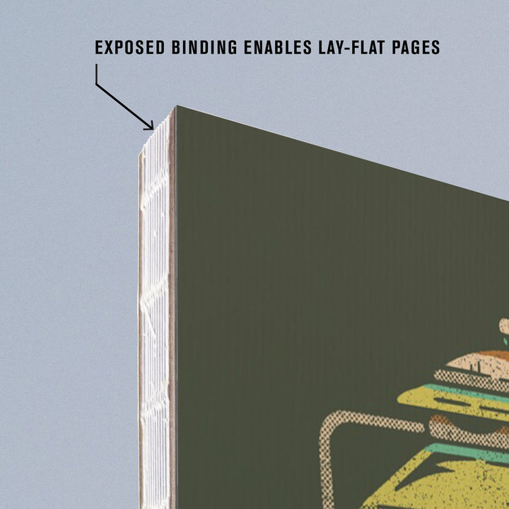 Lined 6x9 Journal, Adventure Awaits, Distressed Vector, Lay Flat, 193 Pages, FSC paper Home Lantern Press