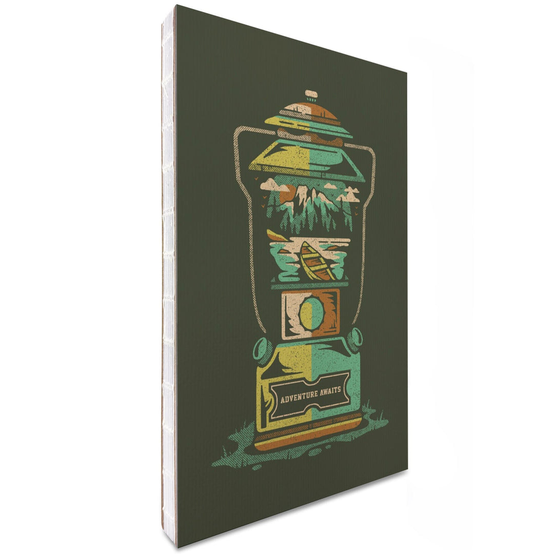 Lined 6x9 Journal, Adventure Awaits, Distressed Vector, Lay Flat, 193 Pages, FSC paper Home Lantern Press