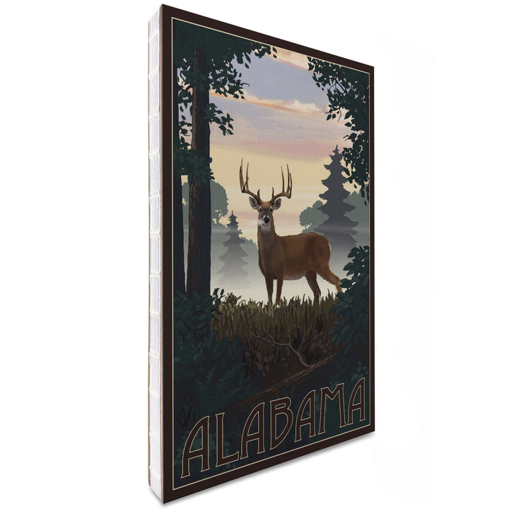 Lined 6x9 Journal, Alabama, Deer and Sunrise, Lay Flat, 193 Pages, FSC paper Home Lantern Press