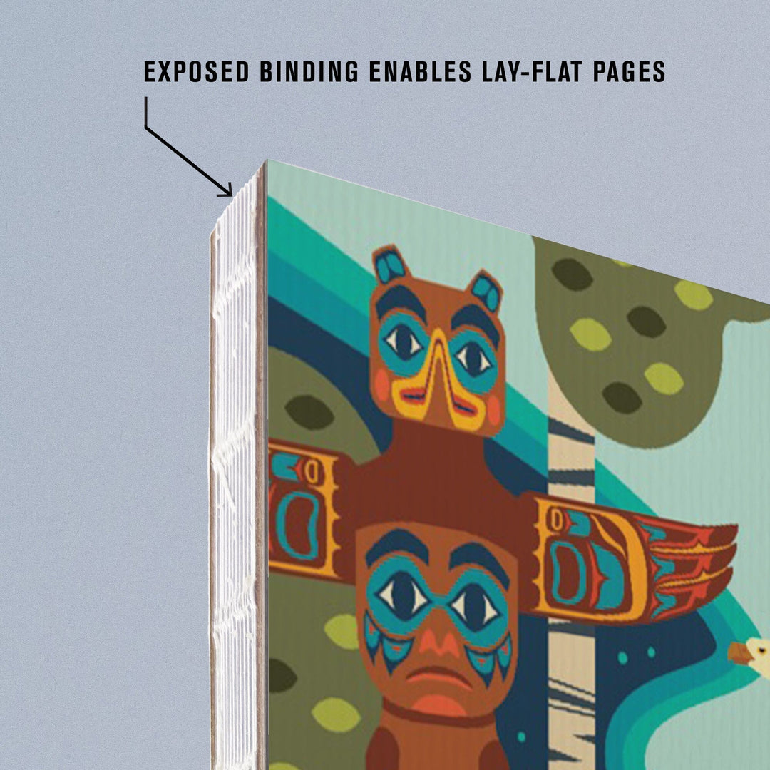 Lined 6x9 Journal, Alaska, Animals, Geometric, Lay Flat, 193 Pages, FSC paper Home Lantern Press