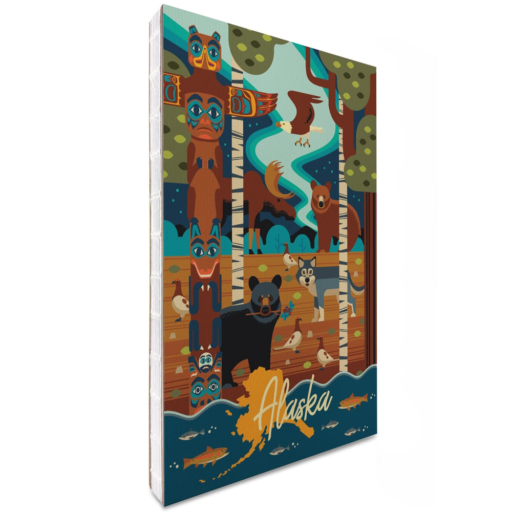 Lined 6x9 Journal, Alaska, Animals, Geometric, Lay Flat, 193 Pages, FSC paper Home Lantern Press