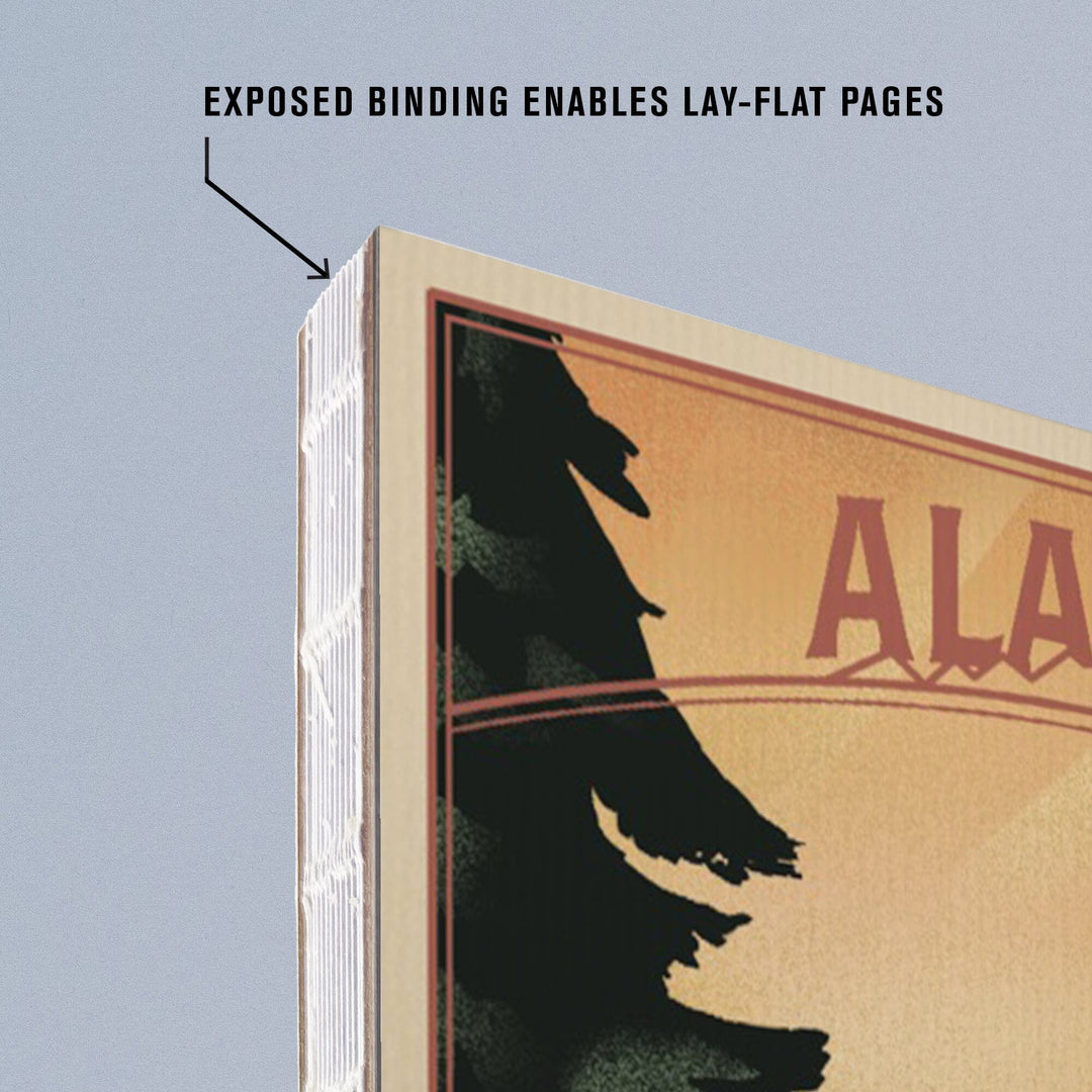 Lined 6x9 Journal, Alaska, Dall Sheep and Mountain, Lithograph, Lay Flat, 193 Pages, FSC paper Home Lantern Press