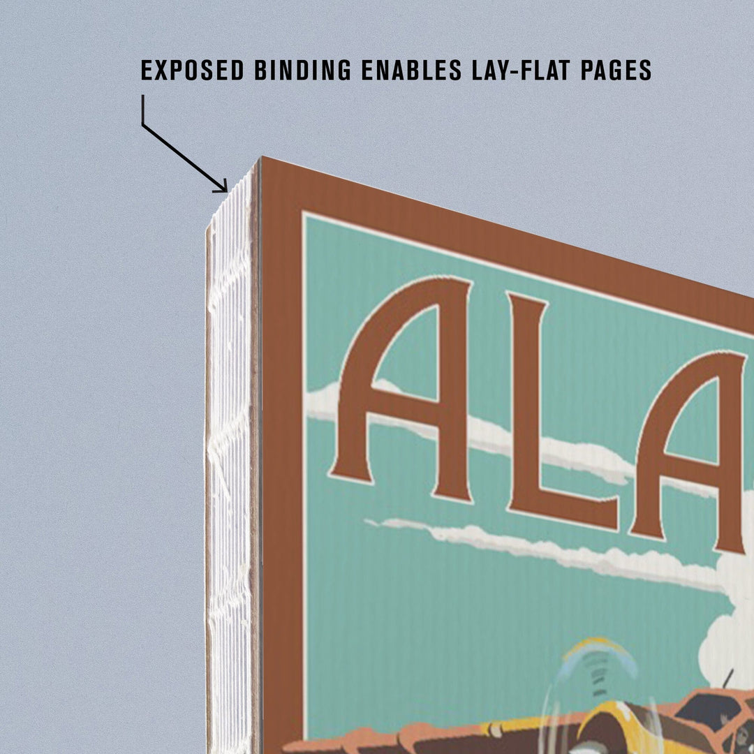 Lined 6x9 Journal, Alaska, Float Plane and Fisherman, Lay Flat, 193 Pages, FSC paper Home Lantern Press