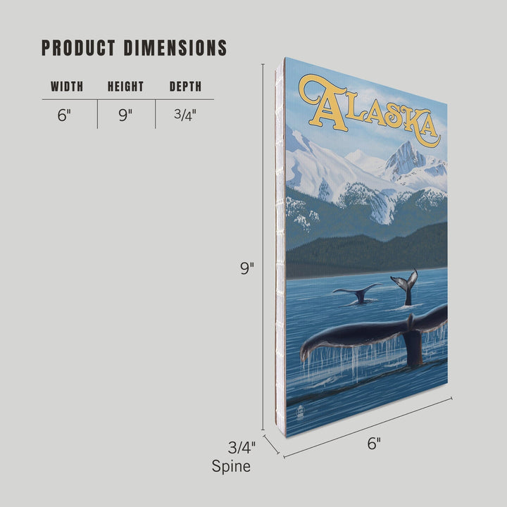 Lined 6x9 Journal, Alaska, Humpback Whale Family, Lay Flat, 193 Pages, FSC paper Home Lantern Press