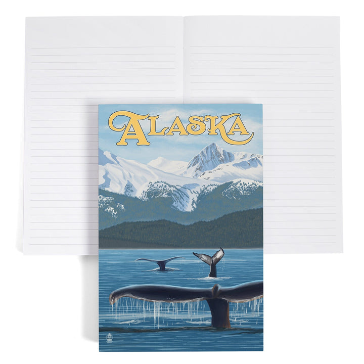 Lined 6x9 Journal, Alaska, Humpback Whale Family, Lay Flat, 193 Pages, FSC paper Home Lantern Press