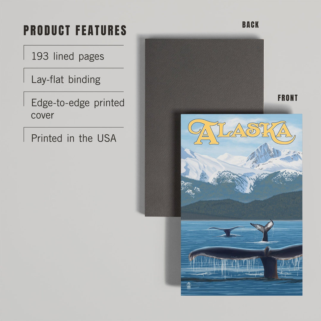 Lined 6x9 Journal, Alaska, Humpback Whale Family, Lay Flat, 193 Pages, FSC paper Home Lantern Press