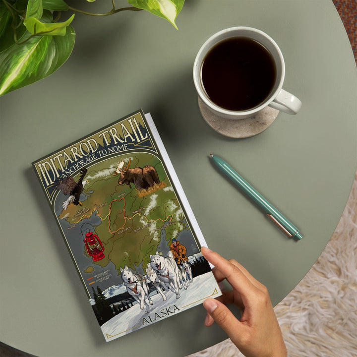 Lined 6x9 Journal, Alaska, Iditarod Trail Topographic Map, Lay Flat, 193 Pages, FSC paper Home Lantern Press