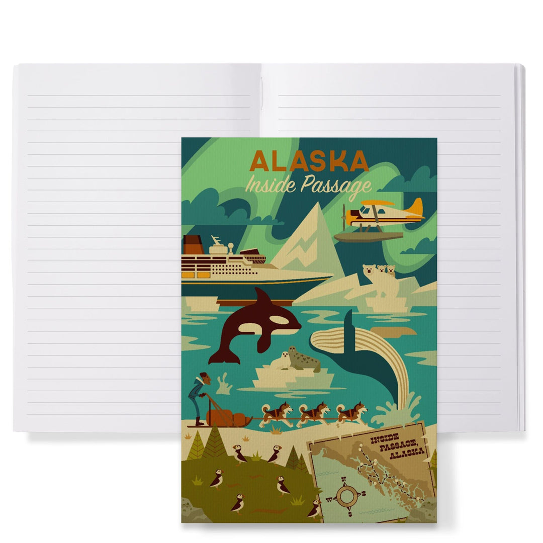 Lined 6x9 Journal, Alaska, Inside Passage, Geometric, Lay Flat, 193 Pages, FSC paper Home Lantern Press