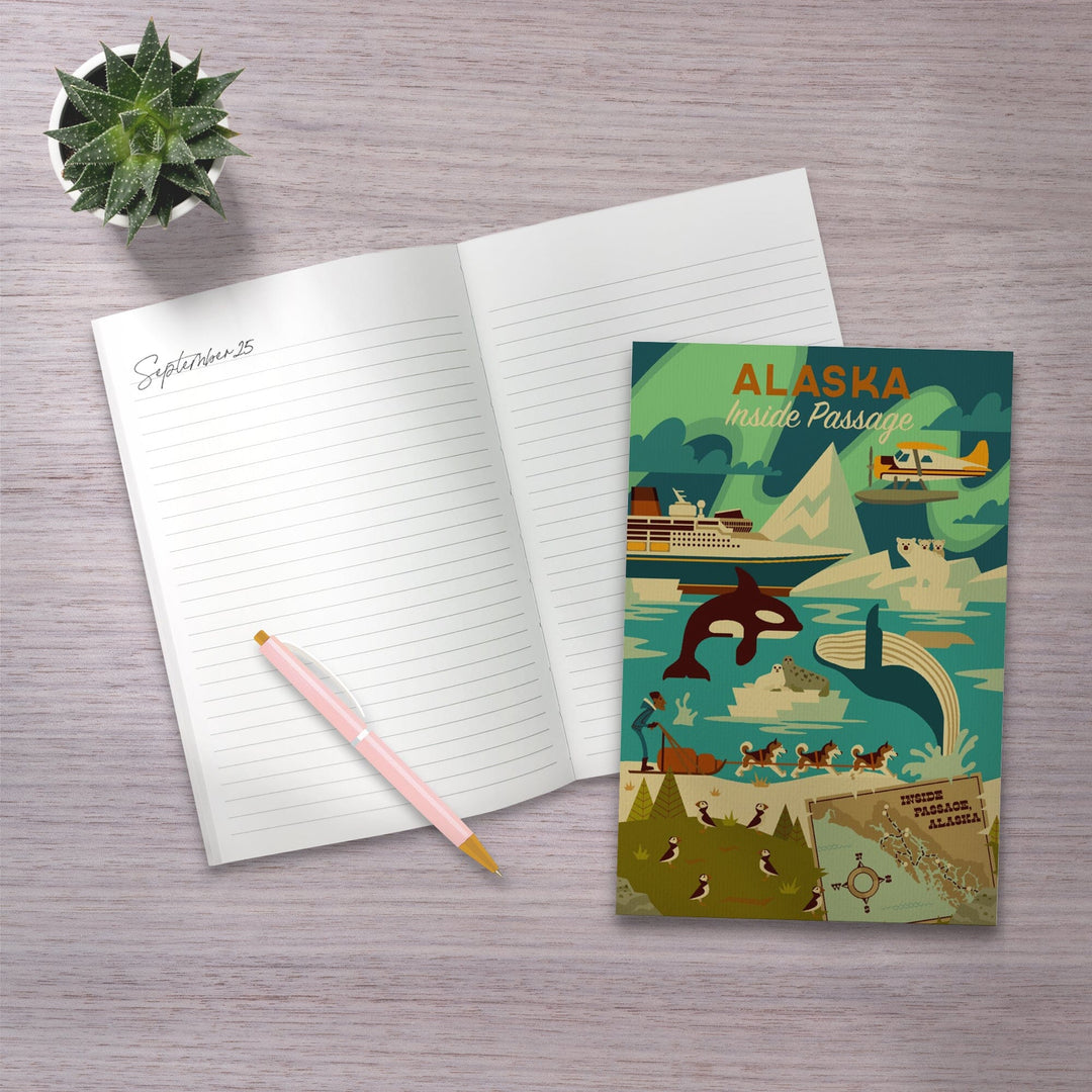 Lined 6x9 Journal, Alaska, Inside Passage, Geometric, Lay Flat, 193 Pages, FSC paper Home Lantern Press