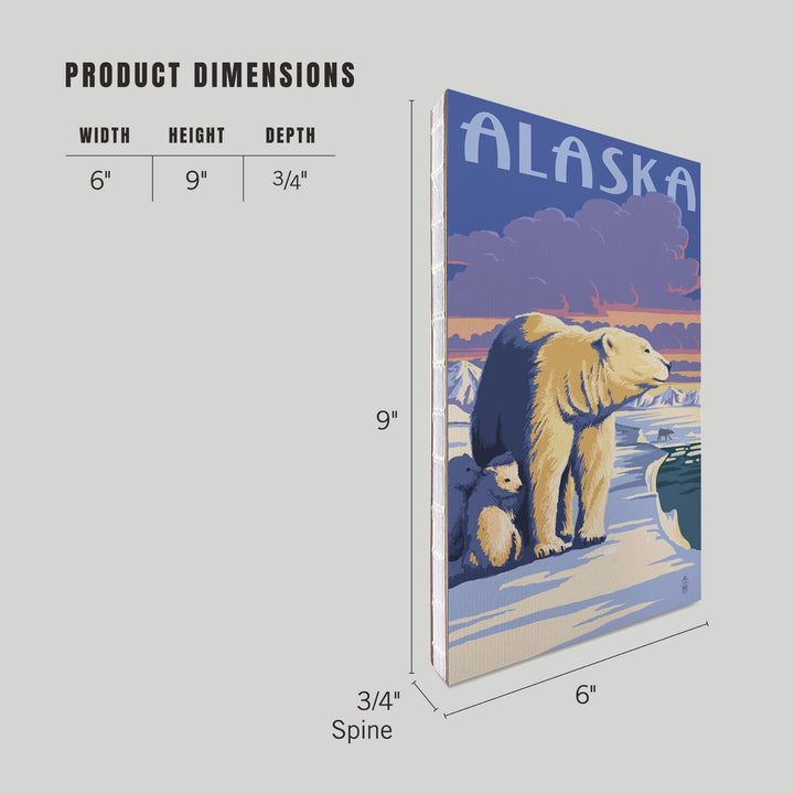 Lined 6x9 Journal, Alaska, Polar Bear at Sunrise, Lay Flat, 193 Pages, FSC paper Home Lantern Press