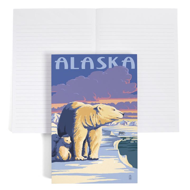 Lined 6x9 Journal, Alaska, Polar Bear at Sunrise, Lay Flat, 193 Pages, FSC paper Home Lantern Press