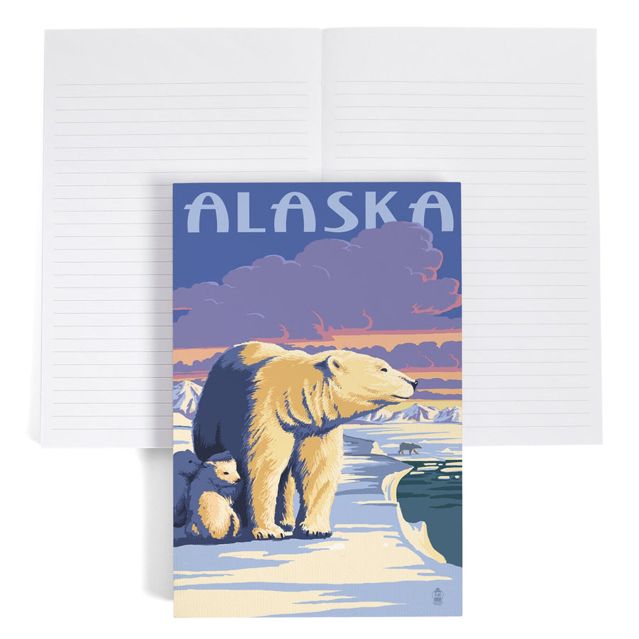 Lined 6x9 Journal, Alaska, Polar Bear at Sunrise, Lay Flat, 193 Pages, FSC paper Home Lantern Press