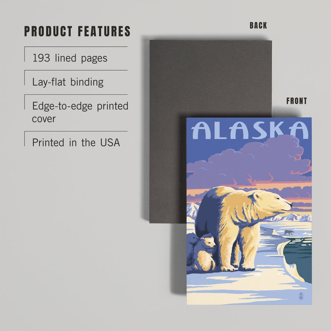 Lined 6x9 Journal, Alaska, Polar Bear at Sunrise, Lay Flat, 193 Pages, FSC paper Home Lantern Press