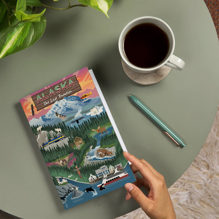 Lined 6x9 Journal, Alaska, Retro Scenes, Lay Flat, 193 Pages, FSC paper Home Lantern Press