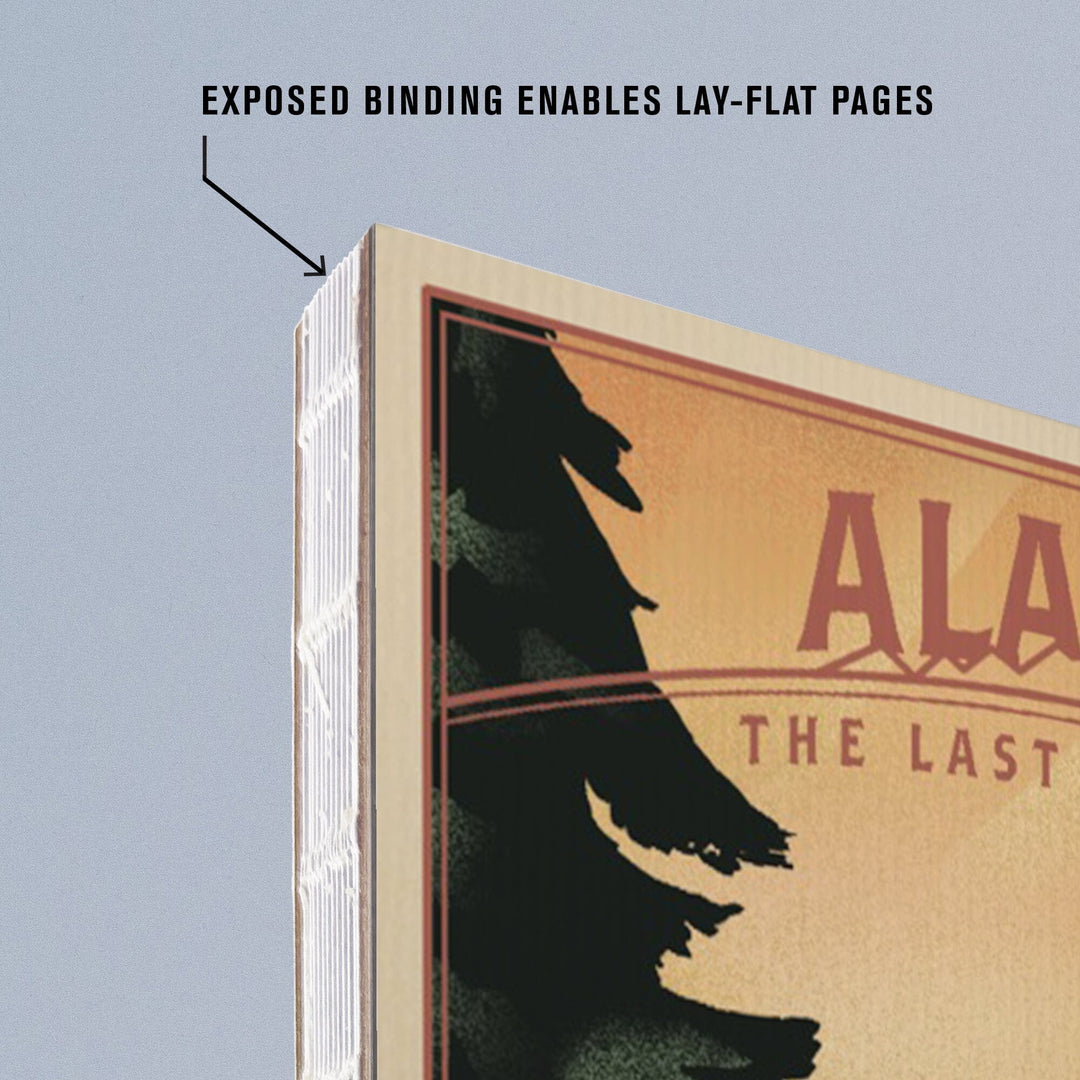 Lined 6x9 Journal, Alaska, The Last Frontier, Dall Sheep and Mountain, Lithograph, Lay Flat, 193 Pages, FSC paper Home Lantern Press