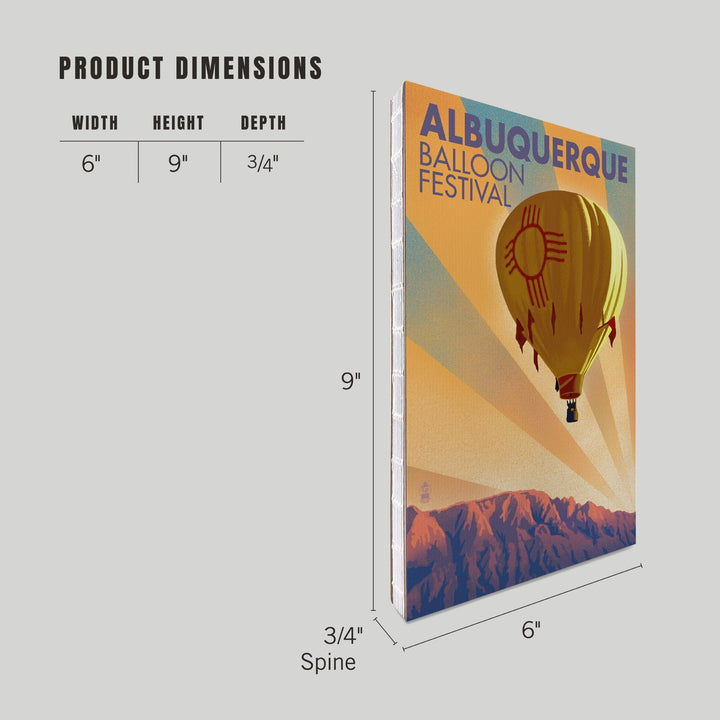 Lined 6x9 Journal, Albuquerque, New Mexico, Hot Air Balloon Festival, Lithograph, Lay Flat, 193 Pages, FSC paper Home Lantern Press