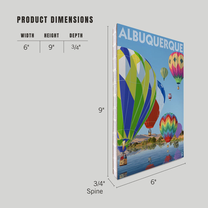 Lined 6x9 Journal, Albuquerque, New Mexico, Hot Air Balloons, Lay Flat, 193 Pages, FSC paper Home Lantern Press
