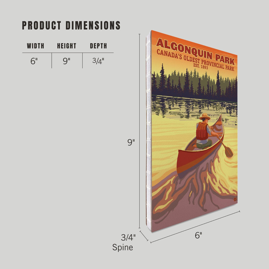 Lined 6x9 Journal, Algonquin Provincial Park, Ontario, Canada, Canoe Scene, Lay Flat, 193 Pages, FSC paper Home Lantern Press