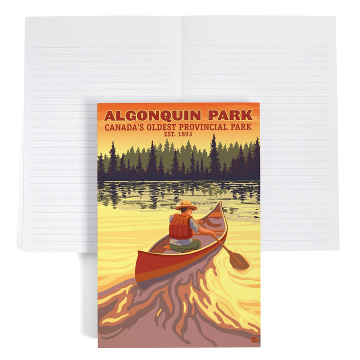 Lined 6x9 Journal, Algonquin Provincial Park, Ontario, Canada, Canoe Scene, Lay Flat, 193 Pages, FSC paper Home Lantern Press