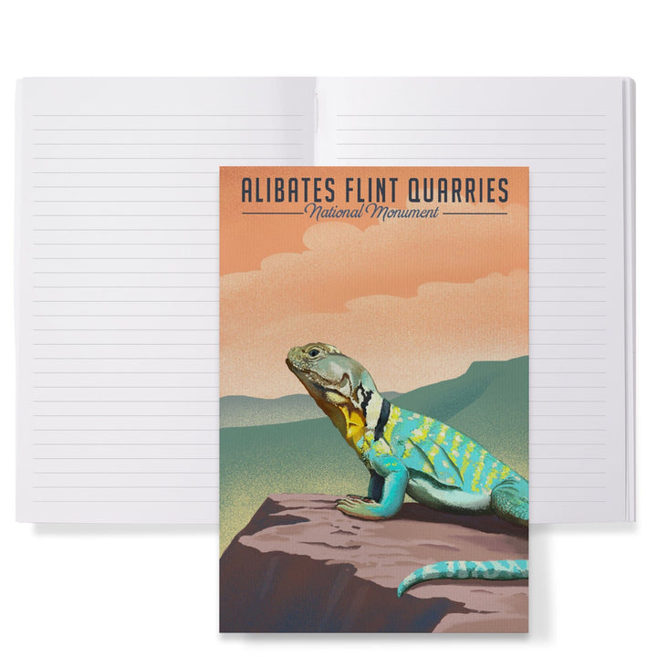 Lined 6x9 Journal, Alibates Flint Quarries National Monument, Texas, Collared Lizard Litho, Lay Flat, 193 Pages, FSC paper Home Lantern Press