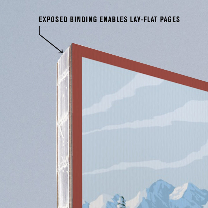 Lined 6x9 Journal, Alta, Utah, Ski Alta, Downhill Skier, Lay Flat, 193 Pages, FSC paper Home Lantern Press