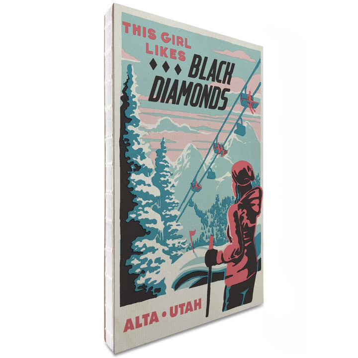 Lined 6x9 Journal, Alta, Utah, Ski Black Diamond, Lay Flat, 193 Pages, FSC paper Home Lantern Press