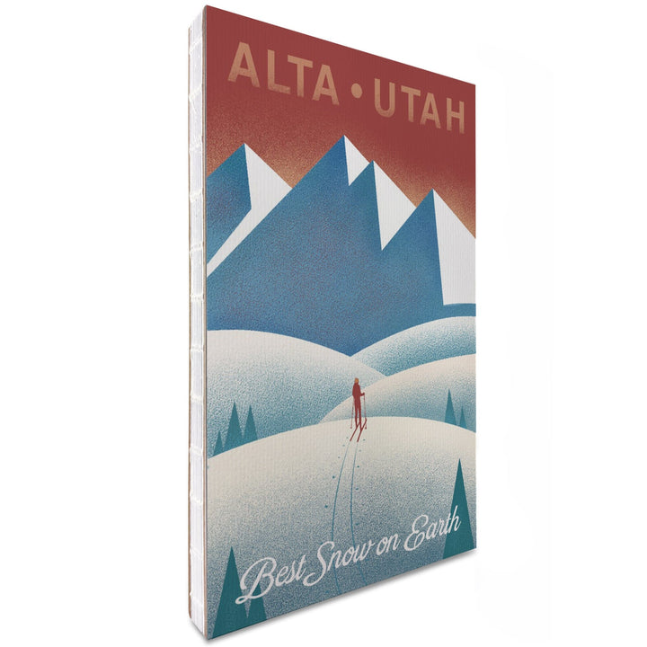 Lined 6x9 Journal, Alta, Utah, Skier In the Mountains, Litho, Lay Flat, 193 Pages, FSC paper Home Lantern Press