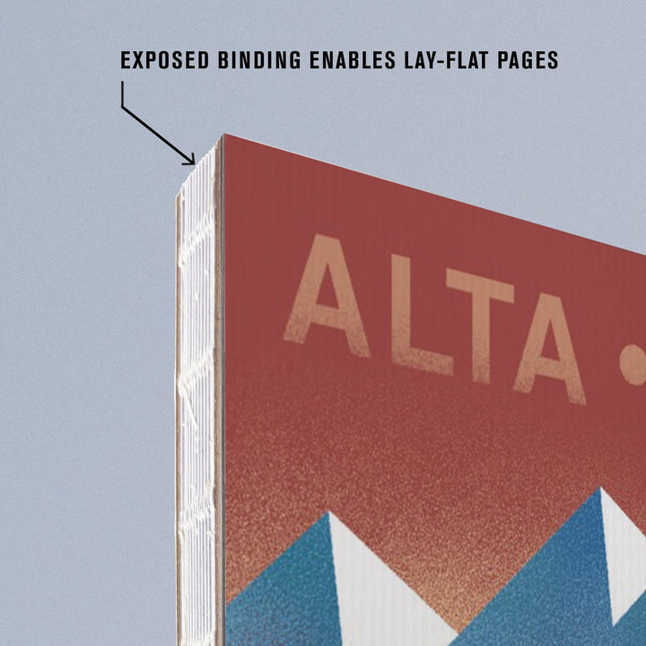 Lined 6x9 Journal, Alta, Utah, Skier In the Mountains, Litho, Lay Flat, 193 Pages, FSC paper Home Lantern Press