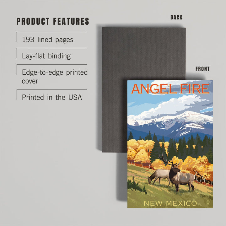 Lined 6x9 Journal, Angel Fire, New Mexico, Elk and Mountains, Lay Flat, 193 Pages, FSC paper Home Lantern Press