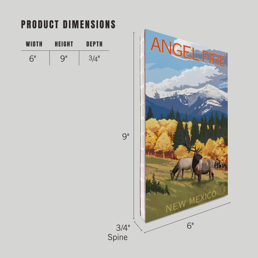 Lined 6x9 Journal, Angel Fire, New Mexico, Elk and Mountains, Lay Flat, 193 Pages, FSC paper Home Lantern Press