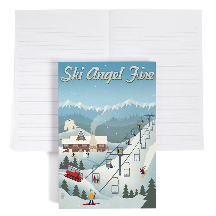 Lined 6x9 Journal, Angel Fire, New Mexico, Retro Ski Resort, Lay Flat, 193 Pages, FSC paper Home Lantern Press