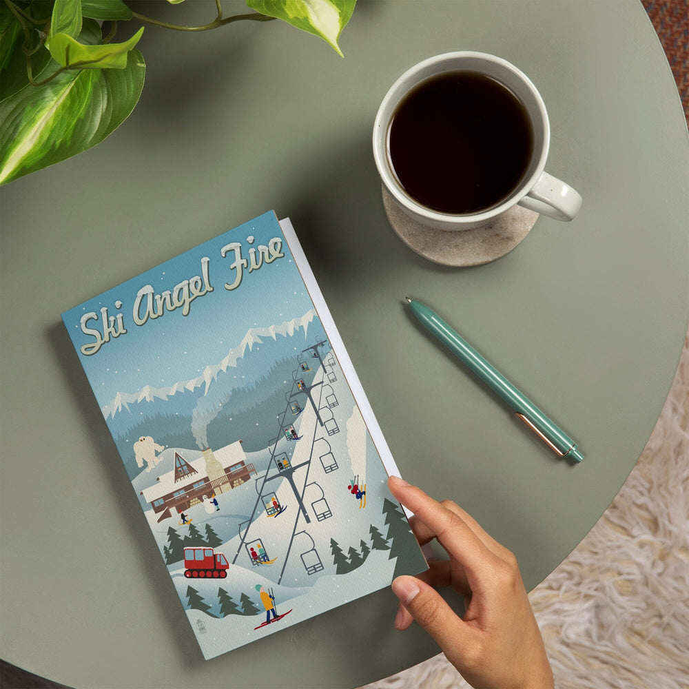 Lined 6x9 Journal, Angel Fire, New Mexico, Retro Ski Resort, Lay Flat, 193 Pages, FSC paper Home Lantern Press