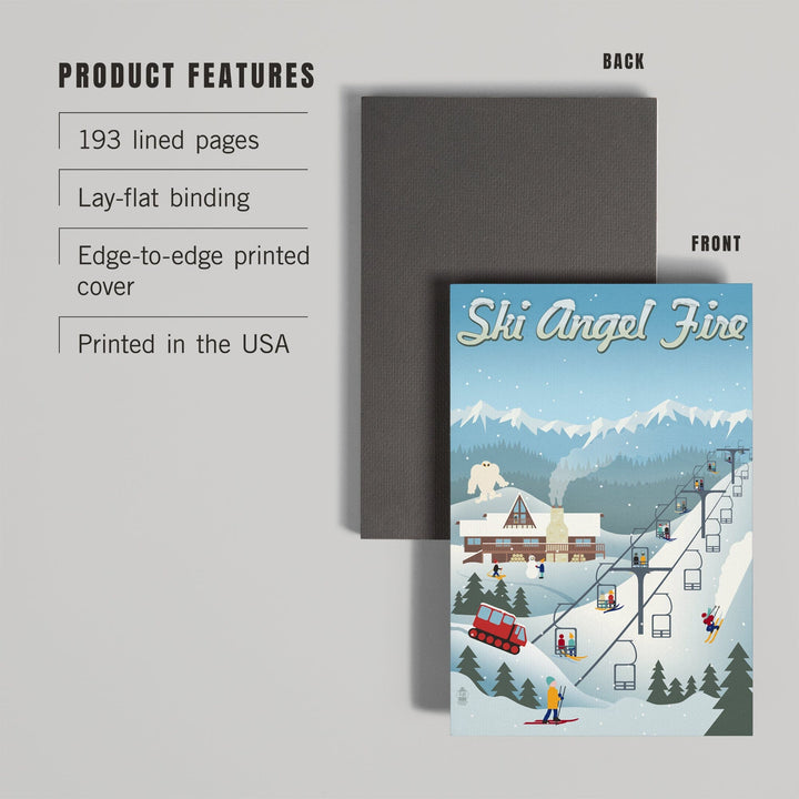 Lined 6x9 Journal, Angel Fire, New Mexico, Retro Ski Resort, Lay Flat, 193 Pages, FSC paper Home Lantern Press
