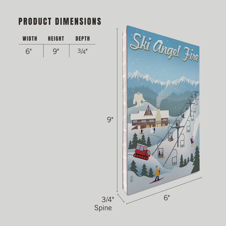Lined 6x9 Journal, Angel Fire, New Mexico, Retro Ski Resort, Lay Flat, 193 Pages, FSC paper Home Lantern Press