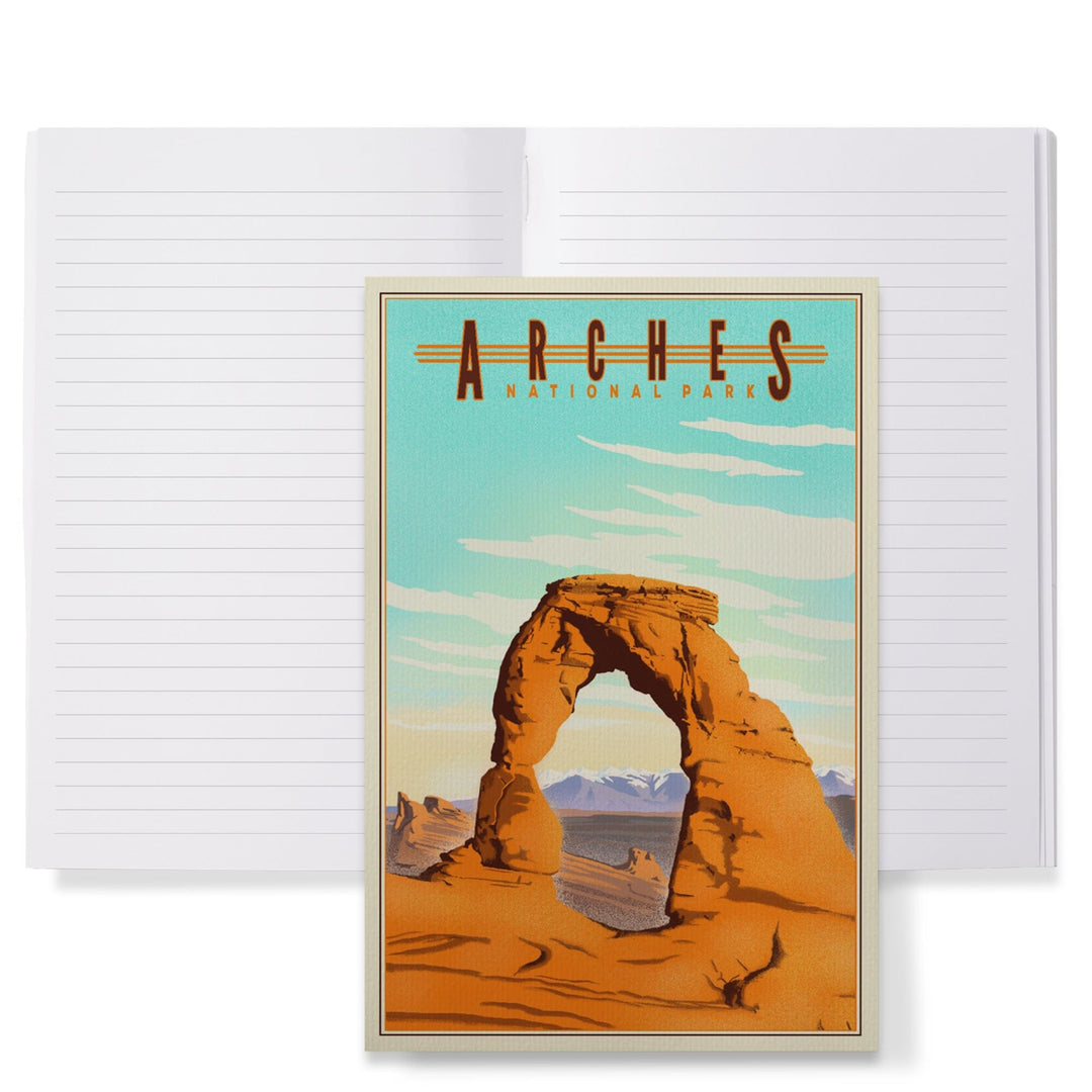 Lined 6x9 Journal, Arches National Park, Lithograph, Lay Flat, 193 Pages, FSC paper Home Lantern Press